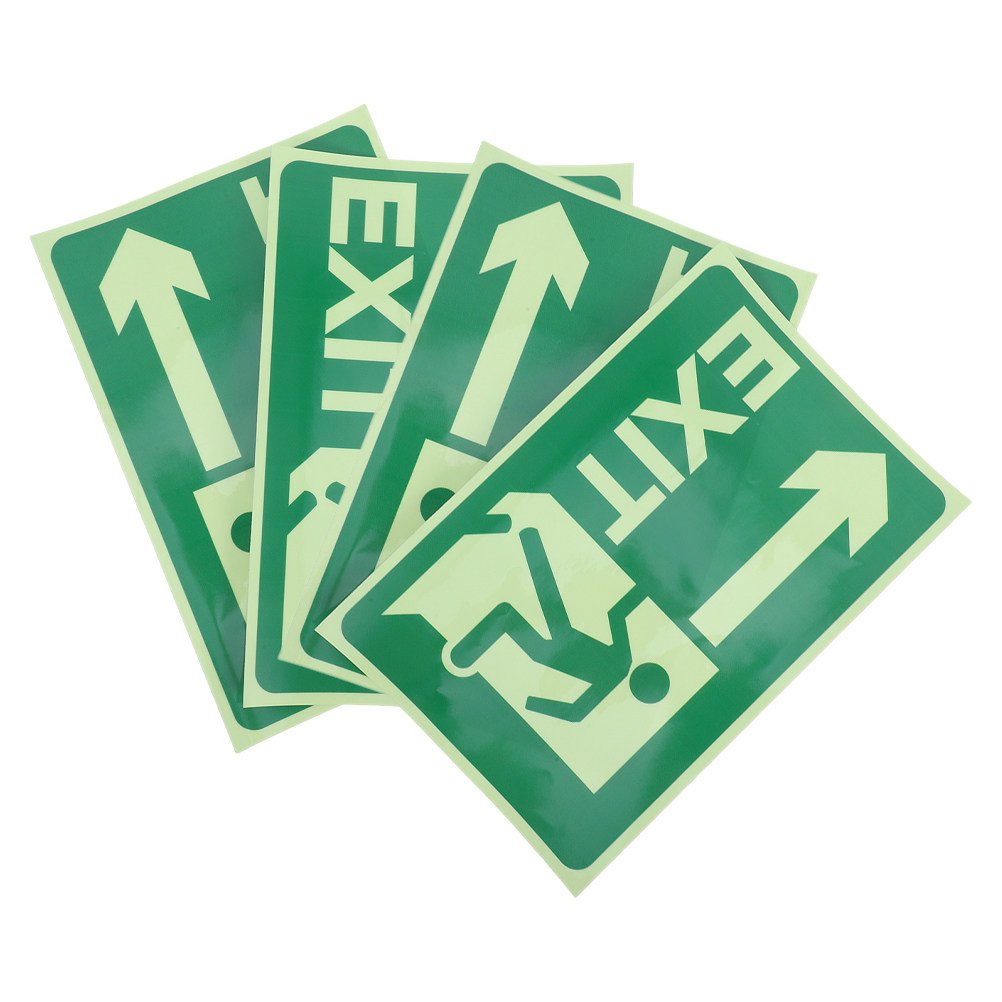 Emergency Exit Sign - 4 sztuki świecących naklejek ewakuacyjnych –